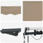Preview: Automatische Einziehbare Markise mit LED Beige 400x350 cm, Markisenersatzstoff für 4x3,5 m Rahmen Beige