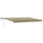 Preview: Manuelle Einziehbare Markise mit LED Grün und Gelb 400x350 cm, Markisen-Ersatzstoff für 4x3.5 m Rahmen Grün und Gelb