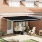 Preview: ARDEBO.de - Manuelle Einziehbare Markise Schwarz 450x300 cm, Markisen Ersatzstoff für Rahmen 4.5x3 m Schwarz