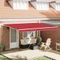 Preview: ARDEBO.de - manuelle einziehbare Markise Rot 450x300 cm, Markisen Austauschstoff für 4,5x3 m Rahmen Rot