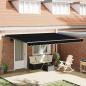 Preview: ARDEBO.de - automatische einziehbare Markise Schwarz 450x350 cm, Markisen Austauschstoff für 4,5x3,5 m Rahmen Schwarz