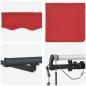 Preview: Automatische Einziehbare Markise mit LED Rot 500x300 cm, Markisen Ersatzstoff für 5x3 m Rahmen Rot