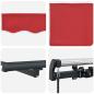 Preview: Rote manuelle einziehbare Markise 600x300 cm, Markisen-Ersatzstoff 6x3 m Rot