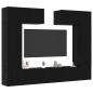 Preview: 8-teiliges TV-Schrankset Wandmontierte schwarze Eiche Spanplatte, Schwarzer Eichen TV-Ständer 80x30x30 cm aus Spanplatte, Wandmontierte TV-Schränke - 2 Stück schwarze Eiche, 30.5x30x90 cm, aus Spanplatte, TV-Schränke 2 Stück schwarze Eiche 100x30x30 cm Sp