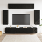 Preview: 8-teiliges TV-Schrankset Wandmontierte schwarze Eiche Spanplatte, Schwarzer Eichen TV-Ständer 80x30x30 cm aus Spanplatte, Wandmontierte TV-Schränke - 2 Stück schwarze Eiche, 30.5x30x90 cm, aus Spanplatte, TV-Schränke 2 Stück schwarze Eiche 100x30x30 cm Sp