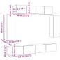 Preview: 8-teiliges TV-Schrankset Wandmontierte schwarze Eiche Spanplatte, Schwarzer Eichen TV-Ständer 80x30x30 cm aus Spanplatte, Wandmontierte TV-Schränke - 2 Stück schwarze Eiche, 30.5x30x90 cm, aus Spanplatte, TV-Schränke 2 Stück schwarze Eiche 100x30x30 cm Sp