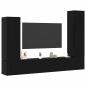 Preview: 4-teiliges TV-Schrank Set Wandmontiert Schwarze Eiche Engineered Wood Produktmanagementsystem