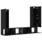 Preview: 4-teiliges TV-Schrank Set Wandmontiert Schwarze Eiche Engineered Wood Produktmanagementsystem