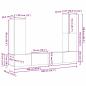 Preview: 4-teiliges TV-Schrank Set Wandmontiert Schwarze Eiche Engineered Wood Produktmanagementsystem
