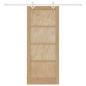 Preview: Schiebetür mit Hardware-Set 83x202 cm Massivholz Kiefer, Innentür 'ORKDAL'83x202x4 cm Massivholz Kiefer