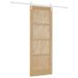 Preview: Schiebetür mit Hardware-Set 78x211 cm Massivholz Kiefer, Innentür 'ORKDAL'78x211x4 cm Massivholz Kiefer