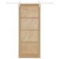 Preview: Schiebetür mit Hardware Set 93x232 cm Massivholz Kiefer, Innentür 'ORKDAL'93x232x4 cm Massivholz Kiefer