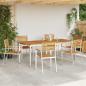 Preview: 7-teilige Garten-Essgruppe aus massivem Akazienholz, Esstisch für draußen 200x90x74.5 cm aus massivem Akazienholz, Stapelbare Gartenstühle 2 Stk aus massivem Akazienholz und Stahl, Stapelbare Gartenstühle 4 Stk aus massivem Akazienholz und Stahl