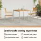 Preview: 3-teiliges Garten Esszimmer Set Massivholz Teak, Outdoor Esstisch 90x90x74.5 cm Massivholz Teak, Stapelbare Gartenstühle 2 Stk Massivholz Teak und Stahl