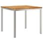 Preview: 3-teiliges Garten Esszimmer Set Massivholz Teak, Outdoor Esstisch 90x90x74.5 cm Massivholz Teak, Stapelbare Gartenstühle 2 Stk Massivholz Teak und Stahl