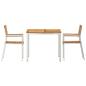 Preview: 3-teiliges Garten Esszimmer Set Massivholz Teak, Outdoor Esstisch 90x90x74.5 cm Massivholz Teak, Stapelbare Gartenstühle 2 Stk Massivholz Teak und Stahl