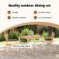Preview: 3-teiliges Garten Esszimmer Set Massivholz Teak, Outdoor Esstisch 90x90x74.5 cm Massivholz Teak, Stapelbare Gartenstühle 2 Stk Massivholz Teak und Stahl