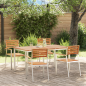 Preview: Garten Essgruppe 5 pcs Massives Teakholz und Edelstahl