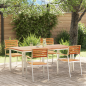 Preview: Garten Essgruppe 5 pcs Massives Teakholz und Edelstahl