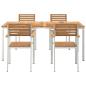 Preview: Garten Essgruppe 5 pcs Massives Teakholz und Edelstahl