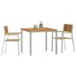 Preview: 3-teiliges Garten Esszimmer Set Massivholz Akazie, Esstisch 90x90x74.5 cm Massivholz Akazie, Stapelbare Gartenstühle 2 Stück Massivholz Akazie und Metall