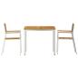 Preview: 3-teiliges Garten Esszimmer Set Massivholz Akazie, Esstisch 90x90x74.5 cm Massivholz Akazie, Stapelbare Gartenstühle 2 Stück Massivholz Akazie und Metall