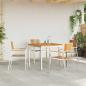 Preview: 5-teiliges Garten-Dining-Set aus Massivholz Akazie, Esstisch für draußen 90x90x74.5 cm aus Massivholz Akazie, Stapelbare Gartenstühle 4 Stück aus Massivholz Akazie und Metall