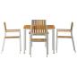 Preview: 5-teiliges Garten-Dining-Set aus Massivholz Akazie, Esstisch für draußen 90x90x74.5 cm aus Massivholz Akazie, Stapelbare Gartenstühle 4 Stück aus Massivholz Akazie und Metall