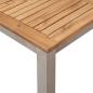 Preview: 5-teilige Garten Essgruppe aus massivem Akazienholz, Esstisch für draußen 150x90x75 cm aus massivem Akazienholz, Stapelbare Gartenstühle 4 Stück aus massivem Akazienholz und Metall