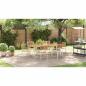 Preview: 7-teilige Garten Essgruppe aus massivem Akazienholz, Outdoor Esstisch 200x90x74,5 cm aus massivem Akazienholz, Stapelbare Gartenstühle 2 Stück aus massivem Akazienholz und Metall, Stapelbare Gartenstühle 4 Stück aus massivem Akazienholz und Metall