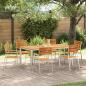 Preview: ARDEBO.de - Stapelbare Gartenstühle 6 Stk 54.5x56x89 cm Massivholz Akazie, Stapelbare Gartenstühle 2 Stk Massivholz Akazie und Stahl, Stapelbare Gartenstühle 4 Stk Massivholz Akazie und Stahl
