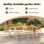 Preview: Stapelbare Gartenstühle 8 Stück 54.5x56x89 cm Massivholz Akazie, Stapelbare Gartenstühle 4 Stück Massivholz Akazie und Stahl