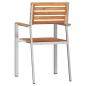Preview: Stapelbare Gartenstühle 8 stk 54,5x56x89 cm Massivholz Teak, Stapelbare Gartenstühle 4 stk Massivholz Teak und Stahl