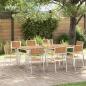 Preview: ARDEBO.de - stapelbare Gartenstühle 8 Stück 54.5x56x87 cm Massivholz Teak, stapelbare Gartenstühle 4 Stück Massivholz Teak und Metall