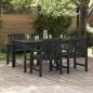 Preview: ARDEBO.de - Garten-Essstühle 4 Stück Schwarz 65,5x55,5x88 cm HDPE, Garten-Essstühle 2 Stück Schwarz HDPE