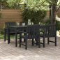 Preview: Gartenstuhl 4 pcs Schwarz 65,5 x 59 x 88 cm Polyethylen