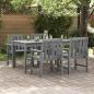 Preview: ARDEBO.de - Garten-Essstühle 4 Stück Hellgrau 65,5x55,5x88 cm HDPE, Garten-Essstühle 2 Stück Hellgrau HDPE