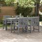 Preview: Garten-Essstühle 4 Stück Hellgrau 65,5x55,5x88 cm HDPE, Garten-Essstühle 2 Stück Hellgrau HDPE
