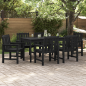 Preview: Garten-Essstühle 6 Stück Schwarz 65,5x55,5x88 cm HDPE, Garten-Essstühle 2 Stück Schwarz HDPE