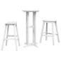 Preview: 3-teiliges Garten Bar Set Weiß HDPE, Bartisch Weiß 55x55x107 cm HDPE, Barhocker 2 Stück Weiß HDPE