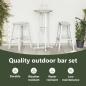 Preview: 3-teiliges Garten Bar Set Weiß HDPE, Bartisch Weiß 55x55x107 cm HDPE, Barhocker 2 Stück Weiß HDPE
