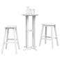 Preview: 3-teiliges Garten Bar Set Weiß HDPE, Bartisch Weiß 55x55x107 cm HDPE, Barhocker 2 Stück Weiß HDPE