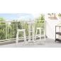 Preview: 3-teiliges Garten Bar Set Weiß HDPE, Bartisch Weiß 55x55x107 cm HDPE, Barhocker 2 Stück Weiß HDPE
