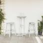 Preview: 3-teiliges Garten Bar Set Weiß HDPE, Bartisch Weiß 55x55x107 cm HDPE, Barhocker 2 Stück Weiß HDPE