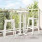 Preview: 3-teiliges Garten Bar Set Weiß HDPE, Bartisch Weiß 55x55x107 cm HDPE, Barhocker 2 Stück Weiß HDPE