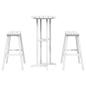Preview: 3-teiliges Garten Bar Set Weiß HDPE, Bartisch Weiß 55x55x107 cm HDPE, Barhocker 2 Stück Weiß HDPE