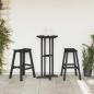 Preview: 3-teiliges Gartenbar Set Schwarz HDPE, Bartisch Schwarz 55x55x107 cm HDPE, Barhocker 2 Stück Schwarz HDPE