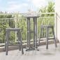 Preview: ARDEBO.de - 3-teiliges Garten Bar Set Hellgrau HDPE, Bartisch Hellgrau 55x55x107 cm HDPE, Barhocker 2 Stück Hellgrau HDPE