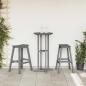 Preview: 3-teiliges Garten Bar Set Hellgrau HDPE, Bartisch Hellgrau 55x55x107 cm HDPE, Barhocker 2 Stück Hellgrau HDPE