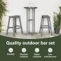 Preview: Garten Bar Set 3 pcs Hellgrau HDPE
